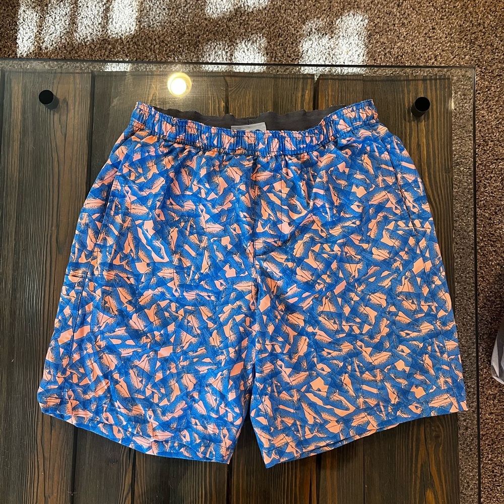 Field & Stream Blue and Orange Patterned Shorts